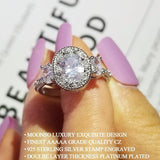 New Luxury Oval AAA+ Cubic Zirconia Diamonds Designer Engagement Ring - The Jewellery Supermarket