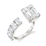 NEW AAA+ White Baguette Cubic Zirconia Diamonds Open Adjusted Sparkling Fine Ring - The Jewellery Supermarket