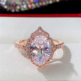 New Arrival Outstanding Luxury Rose Gold Color Marquise Cut AAA+ CZ Diamond Fashion Ring - The Jewellery Supermarket