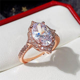 New Arrival Outstanding Luxury Rose Gold Color Marquise Cut AAA+ CZ Diamond Fashion Ring - The Jewellery Supermarket