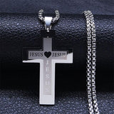 Impressive Stainless Steel Cross Necklace Black Silver Color Gothic Style Necklace - Christian Jewellery - The Jewellery Supermarket