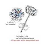 Impressive 2cttw D Color ♥︎ High Quality Moissanite Diamonds ♥︎ Lotus Flower Stud Earrings - Fine Jewellery - The Jewellery Supermarket
