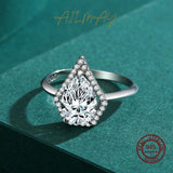 New Luxury Silver Water Drop Shape Sparkling ♥︎ High Quality AAAA Simulated Diamond ♥︎ Rings - The Jewellery Supermarket