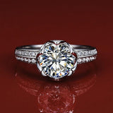 Marvellous Luxury AAA+ Cubic Zirconia Lotus Engagement Ring