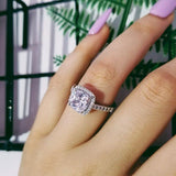 Dazzling Luxury Designer Cushion Cut AAA+ Cubic Zirconia Diamonds Fashion Ring - The Jewellery Supermarket