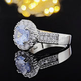 Superb New Designer Halo Round Cut Zircon AAA+ Cubic Zirconia Popular Fashion Ring - The Jewellery Supermarket