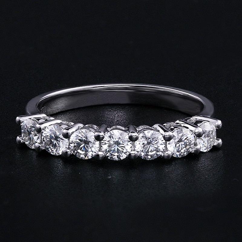 1CT 2CT 3CT Brilliant Diamond Halo Real High Quality Moissanite Diamonds Half Eternity Stackable Ring Sets - The Jewellery Supermarket