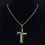 NEW Gold Color Crystal Stainless Steel Jesus Christ Religious Crucifix Cross Pendants Necklaces - The Jewellery Supermarket