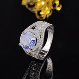 QUALITY RINGS New Luxury Halo Designer AAA+ Cubic Zirconia Diamonds Engagement Ring - The Jewellery Supermarket