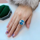 NEW Luxury Oversized Oval Multicolor AAA+ Quality Zircon Diamonds Fashion Ring - The Jewellery Supermarket
