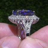 New Arrival Luxury Purple Color Cushion Cut Large AAA+ Quality CZ Diamonds Fashion Ring - The Jewellery Supermarket