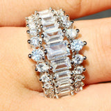 QUALITY RINGS New Arrival Luxury Rectangle Round AAA+ Cubic Zirconia Diamonds Fashion Ring - The Jewellery Supermarket
