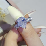 Glamorous New Luxury Pear Shape AAA+ Cubic Zirconia Diamond Fashion Ring - The Jewellery Supermarket