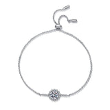 Elegant Round Cut 1CT D Color VVS Moissanite Diamond Daisy Flower Platinum Plated Bracelet - Fine Jewellery - The Jewellery Supermarket