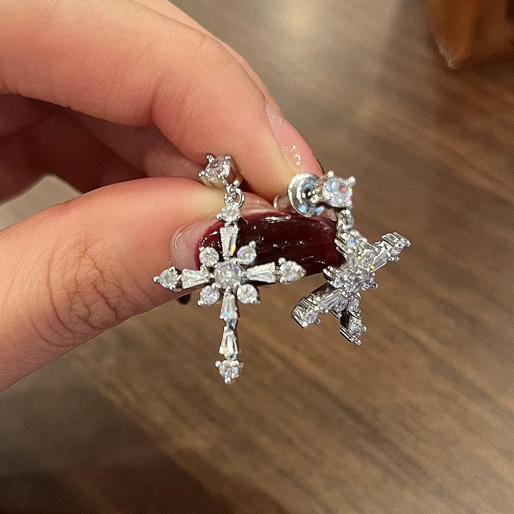 Charming Fancy Cross Dangle Earrings with Crystal Cubic Zirconia - Best Selling Religious Jewellery - The Jewellery Supermarket
