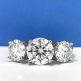 Brilliant 3 Stone Round Cut High Quality Moissanite Diamonds Engagement Rings - Luxury Jewellery - The Jewellery Supermarket