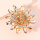 NEW VINTAGE RINGS Luxury Big Sunflower Boho Red Blue Champagne Color Zircon Crystal Unusual Ring - The Jewellery Supermarket