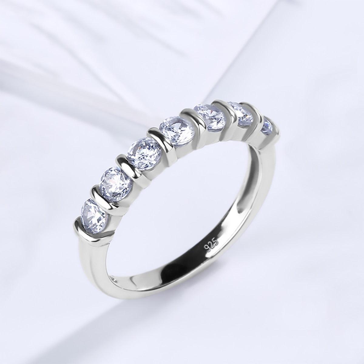 Outstanding High Quality Moissanite Diamonds Trendy 7 Stone Eternity Rings - Fine Jewellery - The Jewellery Supermarket