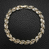 NEW - Gold Colour AAA+ Cubic Zirconia Trendy Leaves Quality Bracelets - The Jewellery Supermarket