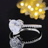 QUALITY RINGS Heart Shape AAA+ Cubic Zirconia Diamonds Promise Fashion Ring - The Jewellery Supermarket