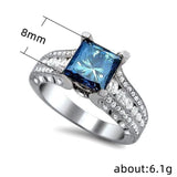 Splendid New Luxury Blue Color Designer AAA+ Cubic Zirconia Diamonds Fashion Ring - The Jewellery Supermarket