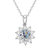 Excellent 1Carat Sunflower Design Brilliant Cut D Color High Quality Moissanite Diamonds Necklace - Fine Jewellery - The Jewellery Supermarket