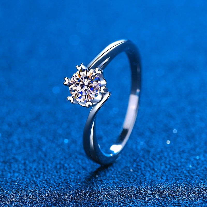 0.3CT Round VVS Diamond Twisted Vine High Quality Moissanite Diamonds Heart Promise Ring - Fine Jewellery - The Jewellery Supermarket