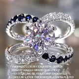 New Luxury Halo Design AAA+ Quality CZ Diamonds Fashion Ring - The Jewellery Supermarket
