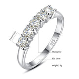 Excellent 5 Stone Round Cut High Quality Moissanite Diamonds Ring - Brilliant Trendy Fine Jewellery - The Jewellery Supermarket
