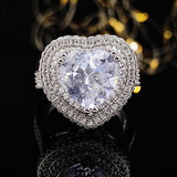 New Lovely  Luxury Heart Cut Design AAA+ Quality CZ Diamonds Engagement Ring