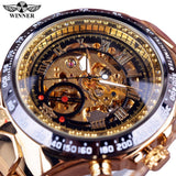 Top Brand Luxury Mechanical Sport Design Bezel Golden Automatic Skeleton Watch - The Jewellery Supermarket