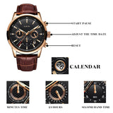 Great Gift Ideas for Men - Top Luxury Brand Leather Casual Quartz Military Sport Waterproof Watch - The Jewellery Supermarket