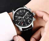 Great Gift Ideas for Men - Top Luxury Brand Leather Casual Quartz Military Sport Waterproof Watch - The Jewellery Supermarket