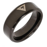 Great Gifts - Bevelled Black 14th Masonic Tungsten Wedding Ring