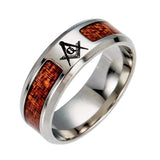 Best Gifts - Stainless Steel Wood Grain Masonic Rings - The Jewellery Supermarket