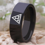 Black Pipe Masonic Ring Freemason Tungsten Rings for Men
