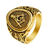 Stainless SteelGold Color Freemason Masonic Signet Rings - The Jewellery Supermarket