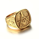 Best Gifts - Gold Colour 316L Stainless Steel Masonic Ring