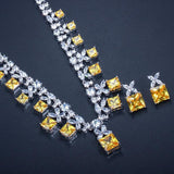 Gorgeous Princess Cut Yellow Simulated Diamonds Jewelry Set - The Jewellery Supermarket