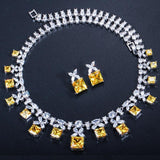 Gorgeous Princess Cut Yellow Simulated Diamonds Jewelry Set - The Jewellery Supermarket