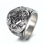 Gold And Silver Colour Embossed Stamped Masonic 316L Stainless Steel Ring - The Jewellery Supermarket