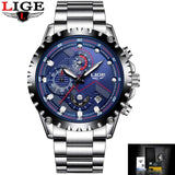 Great Gifts for Men - Top Luxury Brand Fashion Sport Waterproof Chronograph Stainless Steel Watch - The Jewellery Supermarket