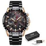 Great Gifts for Men - Top Luxury Brand Fashion Sport Waterproof Chronograph Stainless Steel Watch - The Jewellery Supermarket