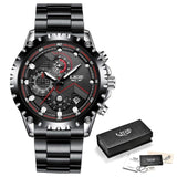 Great Gifts for Men - Top Luxury Brand Fashion Sport Waterproof Chronograph Stainless Steel Watch - The Jewellery Supermarket