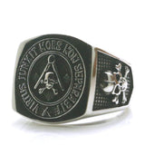 Great Gift Ideas - 316L Stainless Steel Cool Pirate Skull Freemasons Ring - The Jewellery Supermarket