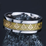 Gold, Blue or Black Colour Masonic Stainless Steel Titanium Rings