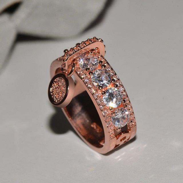 New Arrival Luxury White AAA+ Zircon Vintage Rose Gold Filled Wedding Rings For Women - The Jewellery Supermarket