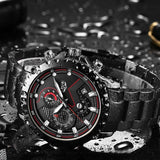 Great Gifts for Men - Top Luxury Brand Fashion Sport Waterproof Chronograph Stainless Steel Watch - The Jewellery Supermarket