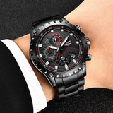 Great Gifts for Men - Top Luxury Brand Fashion Sport Waterproof Chronograph Stainless Steel Watch - The Jewellery Supermarket