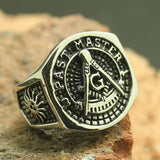Mens 316L Stainless Steel Hot Freemasons Past Master Ring